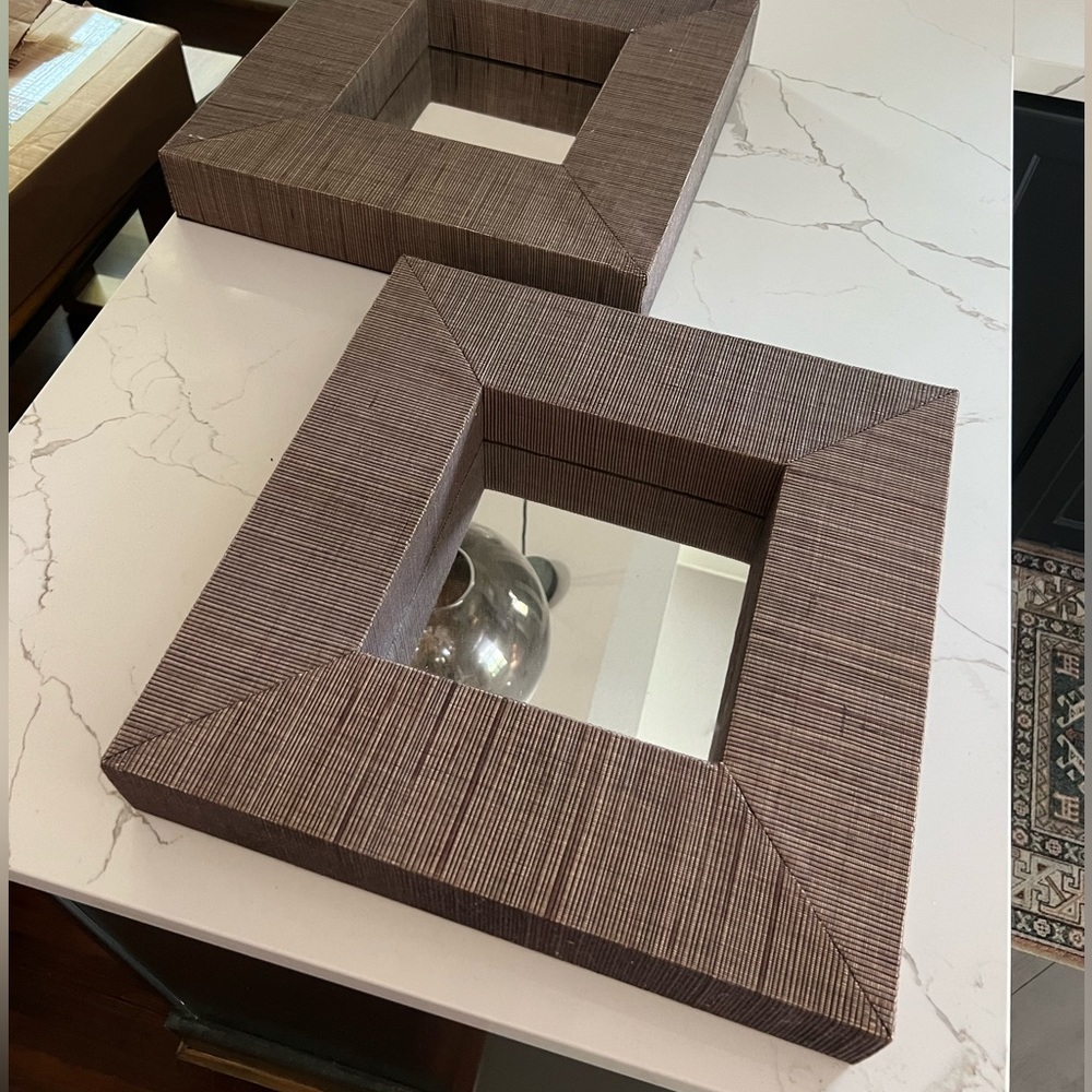 2 Piece Neutral Tweed Wall Art Set - Taupe
